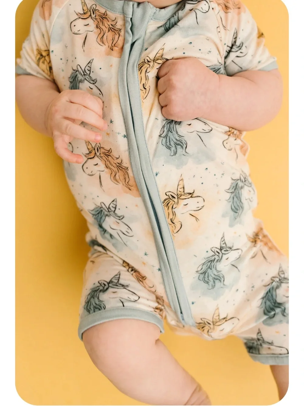 Little One Shop Stardust Unicorn Bamboo Short Romper